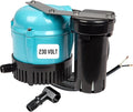 Little Giant 1-ABS 230-volt, 50/60 Hz, 1/150 HP, 205 GPH Automatic Shallow Pan Condensate Removal Pump for Ceiling Mounted Air Conditioners or Dehumidifiers, Black/Blue, 550532 by LittleGiant
