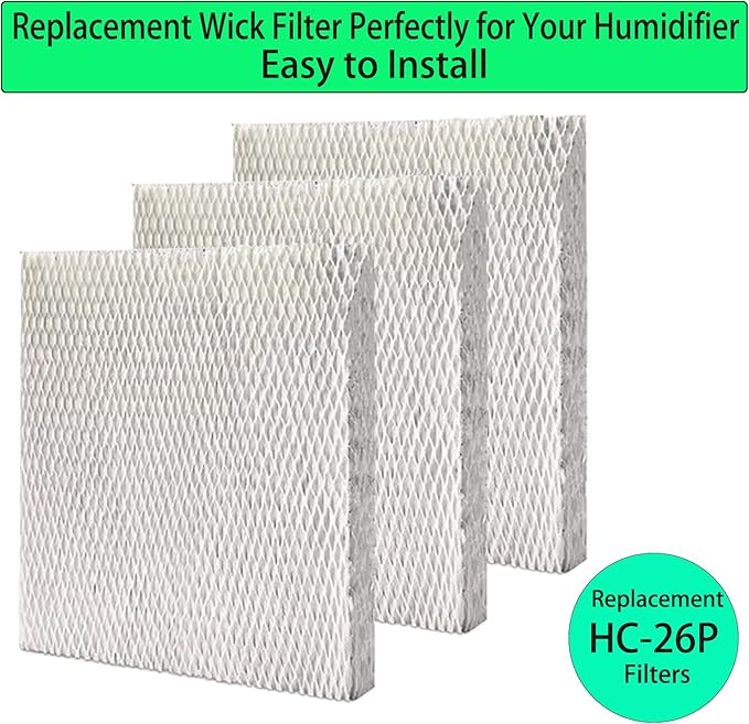 3 Pcs HC26P Replacement Wick Filters for Honeywell HE200 HE250 HE260 HE265 HE280 HE300 HE360 HE365 Humidifiers Pad, Part # HC26P1002 HC26E1004 HC26E1002-U HC26A1008 - Image 5