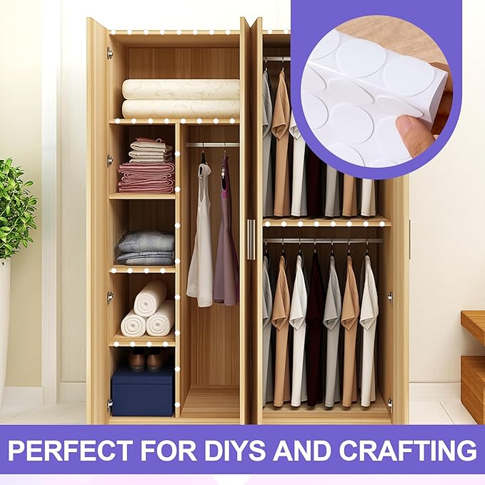 160 Pcs Small Felt Furniture Pads, Self-Adhesive EVA Foam Dot Circles, Round Felt Furniture Stickers for Desks Drawers Vases Photo Frames Cabinets Doors Candlesticks - White (1.18") - Image 6