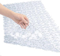 WELTRXE Non Slip Bath Mat Pebbles Bathtub Mat with Suction Cups, Drain Holes for Bathroom Showers, Tub, 35 x 16 Inches Machine Washable Bathroom Mats BPA, Latex Free Safe Shower Mats - Clear by WELTRXE