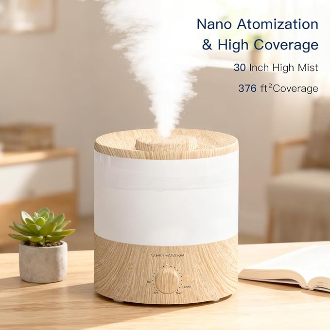 MEGAWISE 2 Pack1.5L Cool Mist Humidifier 2-Pack with 7 Color LED Lights, Adjustable Mist, Quiet Ultrasonic Humidifiers for Bedroom & Home - Image 8