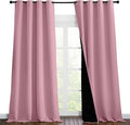 NICETOWN 100% Blackout Blinds, Set of 2, 52 inches x 102 inches, Laundry Room Decor Window Treatment Curtains for Large Patio Sliding Door, Thermal Insulated Crystal Pink Curtains for Bedroom by NICETOWN