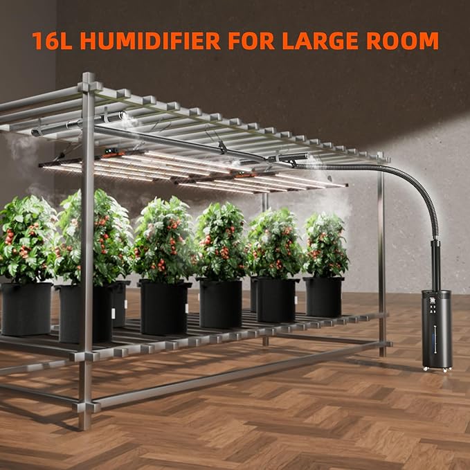 Spider Farmer 16L/4.2Gal Humidifier 1400ML/H Output for Grow Tent 2000 Sq.ft Large Room Plant Multi Extendable Hoses Splicing and Humidity Sensor Probe Cool Mist Quiet for Bedroom Greenhouse Indoor - Image 3