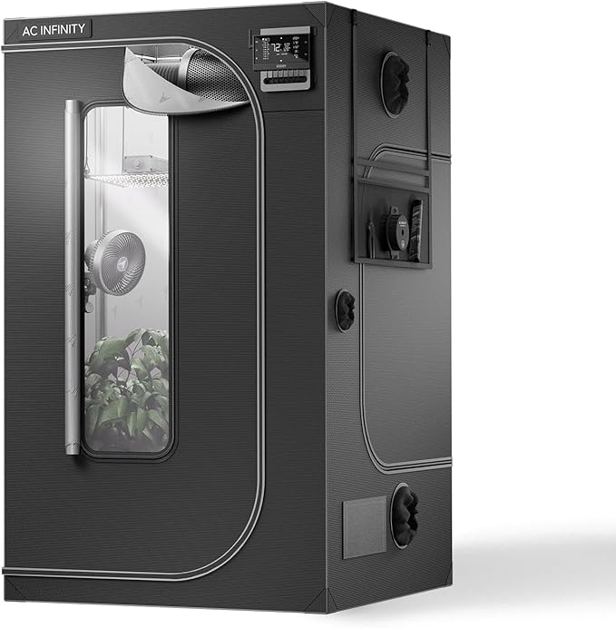 AC Infinity CLOUDLAB 844, Advance Grow Tent 4x4, Thickest 1" Poles, 2000D Mylar Canvas, Lab-Tested Highest Reflectivity, Largest Zipper Window, Controller Mount Plate, 48" x 48" x 80" Indoor Growing by ACInfinity