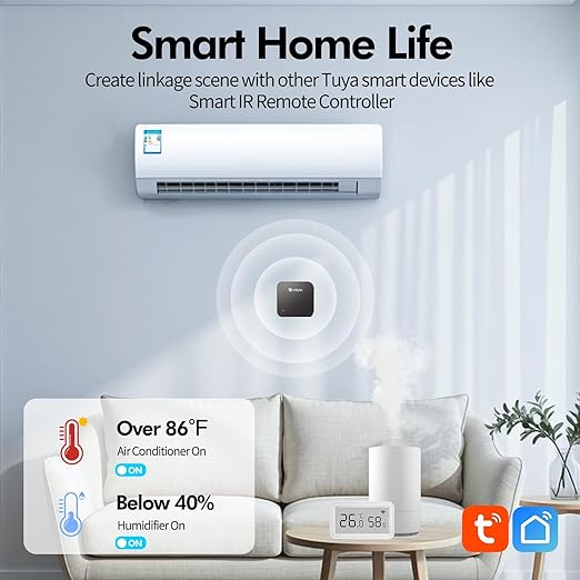 eMylo Smart WiFi Thermometer Hygrometer 2 Pack, Indoor Wireless Temperature Humidity Sensor with Electronic Display, App Notification, Free Data Storage Export, Digital Remote Monitor for Home Room - Image 3