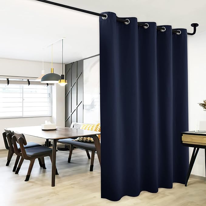 NICETOWN Bedroom Window Blackout Curtain Panel - Thermal Insulated Blackout Drape/Drapery for Loft, Guestroom (Navy, 1 Panel, 70 x 95 inch) - Image 6