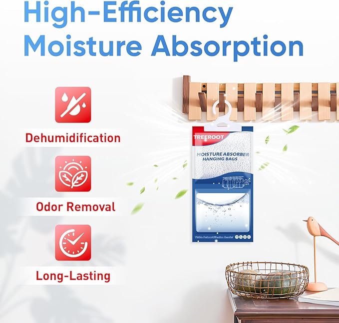 28 Pack Moisture Absorbers for Closet, 9.8OZ Hanging Closet Dehumidifier Bags, Hanging Humidity Absorber in Wardrobes, Kitchens and Bathrooms - Image 3