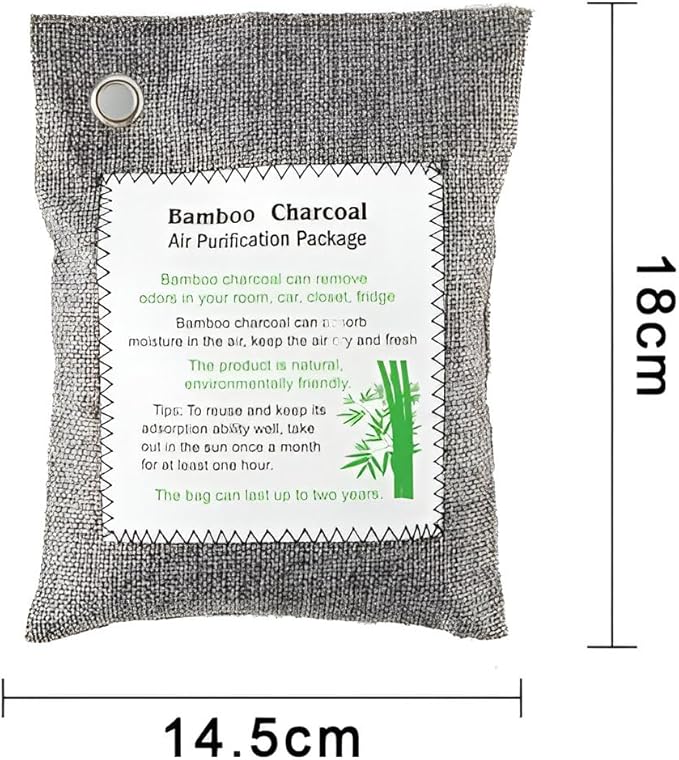 Bamboo Charcoal Air Purifying Bags (4-Pack, 200g Each) – Natural Odor Eliminator & Moisture Absorber for Home, Car, Closets, Bathrooms – Eco-Friendly, Reusable Deodorizer - Image 8