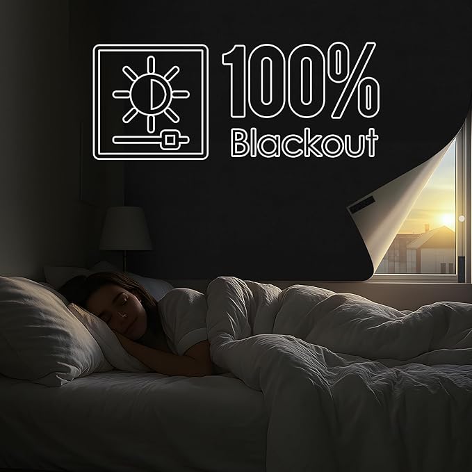 Blackout Window Cover, Portable Window Blinds,Travel DIY Window Black Out Curtains for Bedroom,Baby Nursery,Dorm Room and Media Room (Black 118"x57") - Image 2