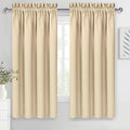 DWCN Beige Curtains for Bedroom Thermal Insulated Room Darkening Drapes for Living Room Rod Pocket Light Blocking Solid Window Treatment, W 42 x L 63 Inch, 2 Panels, Beige by DWCN