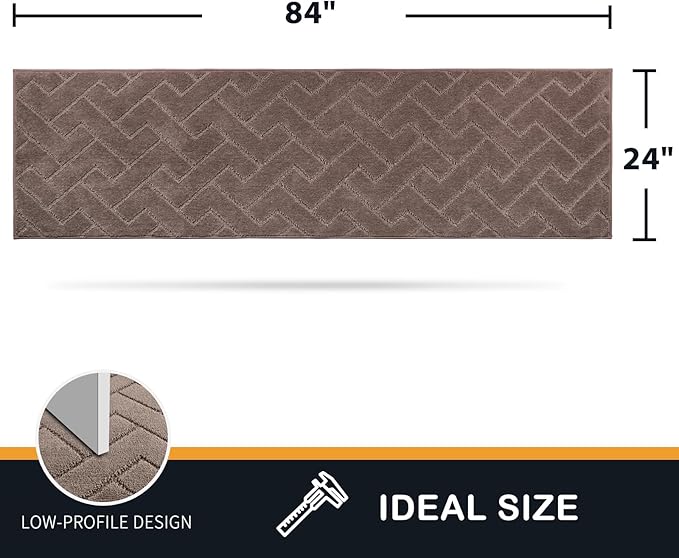 PURRUGS Dirt Trapping Door Mat 24" x 84", Non-Slip Machine Washable Entry Rug, Dog Doormat, Indoor Front Door Mat, Super Absorbent Entryway Rug for Muddy Shoes & Paws, Grayish Brown - Image 2