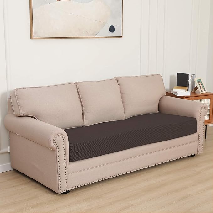 Easy-Going Stretch Cushion CoverSofa Cushion Furniture Protector Sofa Seat Sofa slipcover Sofa Cover Soft Flexibility with Elastic Bottom(X Large,Chocolate) - Image 2