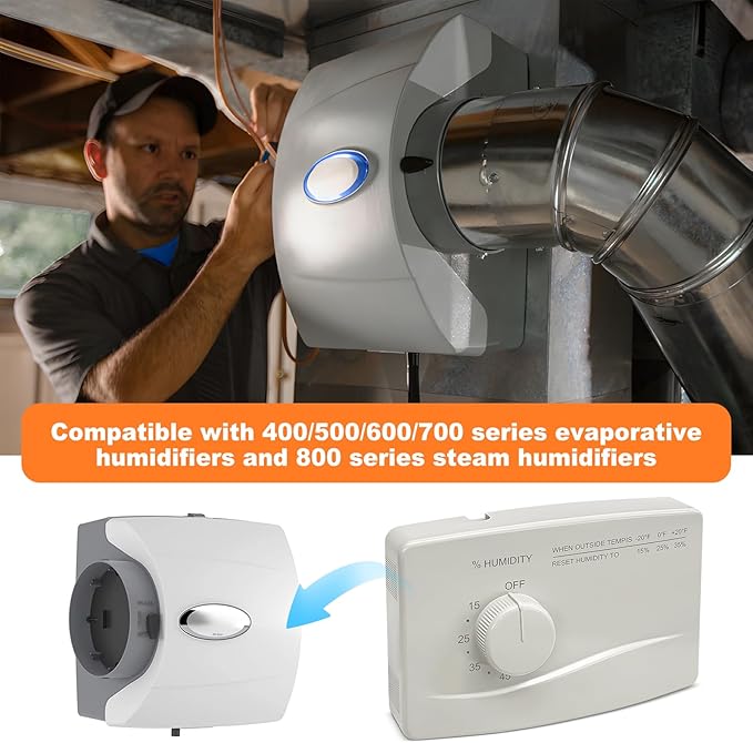 4655 Wall Mounted Humidifier Control Humidistat, Manual Humidistat Digital, Fit For April-Aire Whole House Humidifier, 24VAC - Image 3