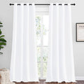 NICETOWN Blackout Curtains for Kids Room, Pure White, Set of 2, 55 x 102 Inch, Triple Weave Microfiber Home Thermal Insulated Solid Ring Top Blackout Panels/Drapes for Bedroom by NICETOWN