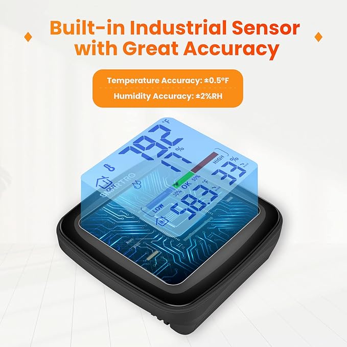 SMARTRO SC92 Professional Indoor Outdoor Thermometer Wireless Digital Hygrometer Room Humidity Gauge Temperature and Humidity Meter Pro Accuracy Calibration - Image 9