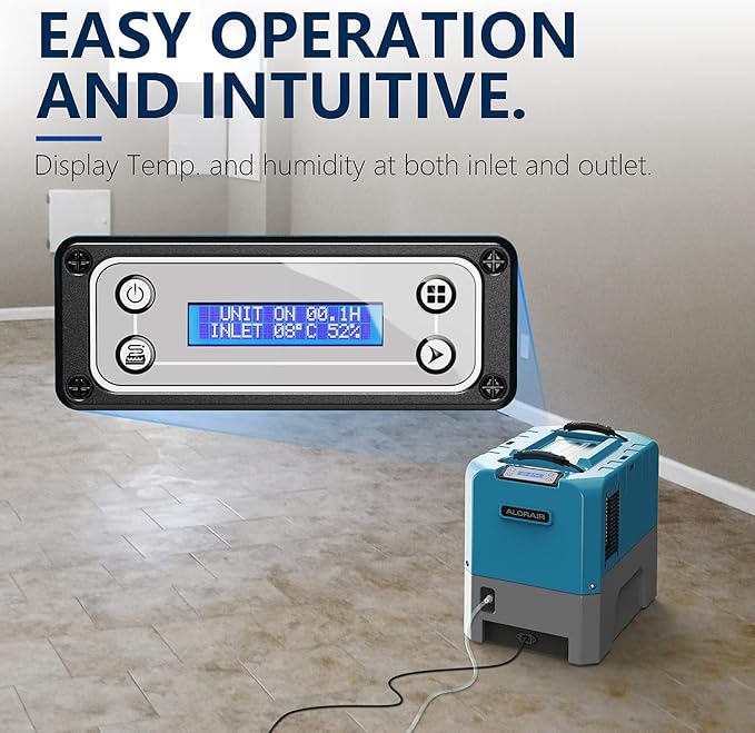 ALORAIR App Control Commercial Dehumidifier With Pump Industrial Dehumidifiers with Drain Hose, for Water Damage Restore, Flood Repair, Large Space, Job Sites (Blue) - Image 4