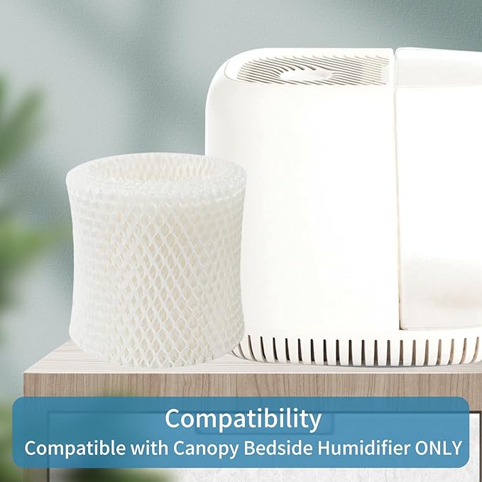 Humidifier Filter for Canopy Humidifier Bedside, Long-Last Wood Pulp Canopy Filter Replace for Canopy Humidifier Filter, 4-Pack, White - Image 2