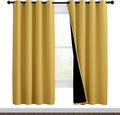 NICETOWN Bright Yellow Full Shade Curtain Panels, Pair of Thermal Insulated & Energy Efficiency Blackout Drapes for Living Room Windows, Lined Silky Performance Window Dressing (46" Wide x 72" Long) by NICETOWN