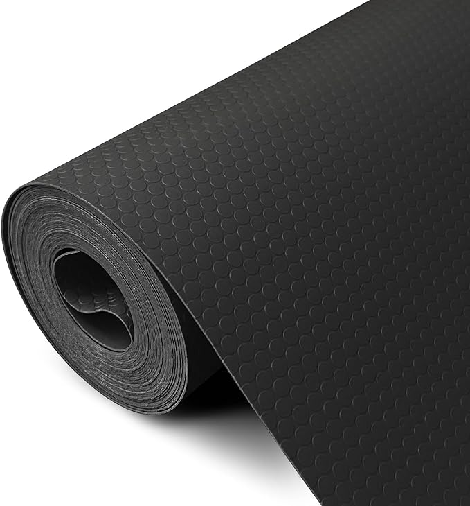 Shelf Liners 24 inch x 20 ft Shelf Liners for Kitchen cabinets nonstick Shelf Lining Drawer Mats EVA Protector for Cupboard (Black,24 inch x 20 ft) by wohomuke