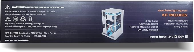 24 Volts Power Input! Pureuv 14" Bulb Uv Light Coil Cleaner for Ac HVAC Coil 24v Germicidal Bulb with Magnet. - Image 7