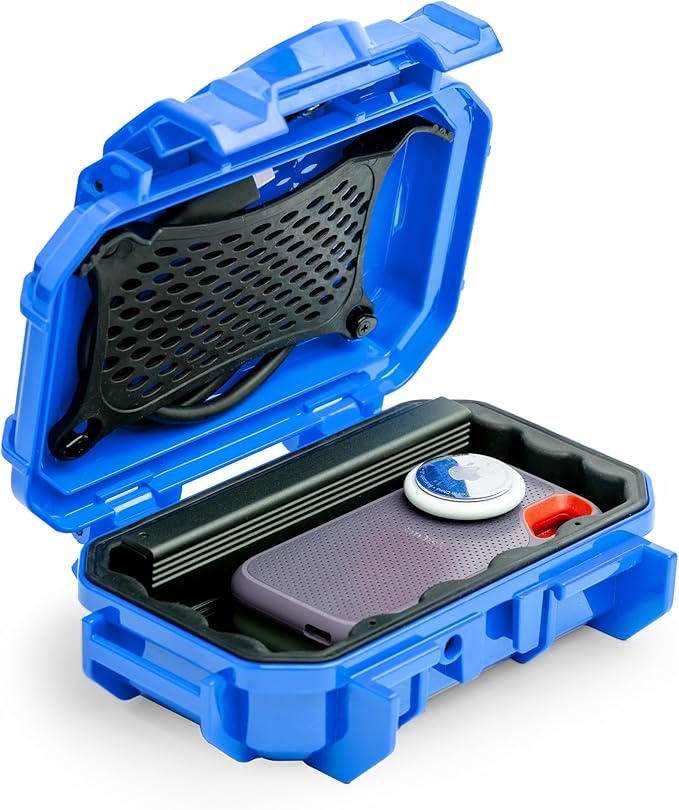 Evergreen 52 Waterproof Dry Box Protective Case - Travel Safe/Mil Spec/USA Made - for Cameras, Camping, Fishing, Hiking, Traveling, Water Sports, Knives, Survival (Blue) by EvergreenCases