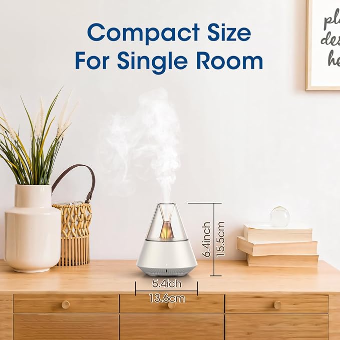 Essential Oil Diffuser Personal, Modern Style Aroma Diffusers, Scent Fragrance Spray for Home, Office, Bedroom, Room, 150ml Ultrasonic Cool Mist, 6-12H Working, Auto-Off, White - Image 6