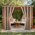 Waterproof Outdoor Curtain W52 x L63 - Grommet Top Sunlight Blocking Window Treatment Drapes Blackout Curtains for Home Bedroom Living Room Outdoor Patio Porch Pergola (Camel Brown, 2 Panels) by DivaenCamino