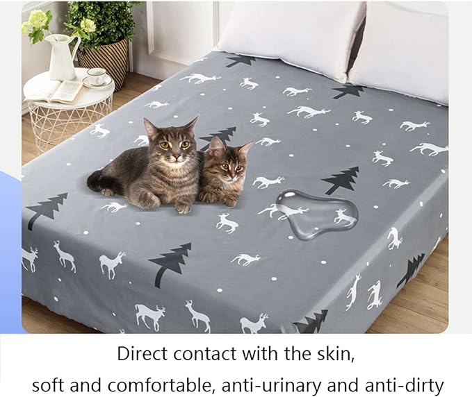 SIELUNO Waterproof Bed Sheet Flat Sheets Lightweight, Mattress Protector Sheet Bed Cover, Furniture Protector Covers for Full Size Bed-H-230x250cm(90x98in) - Image 7