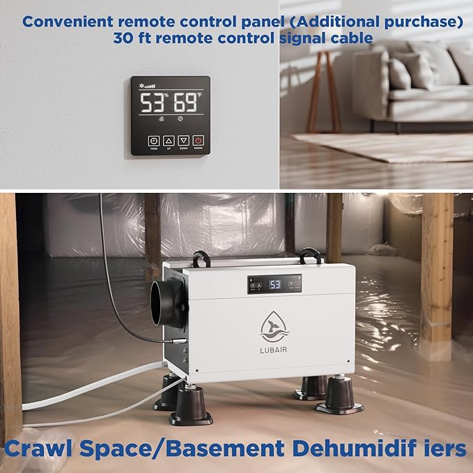 145 pints Commercial Dehumidifiers for Basements,Energy Star Crawl Space Dehumidifier with Drain Hose,Industrial Dehumidifier for Large Space,Whole House,Auto Defrose - Image 2