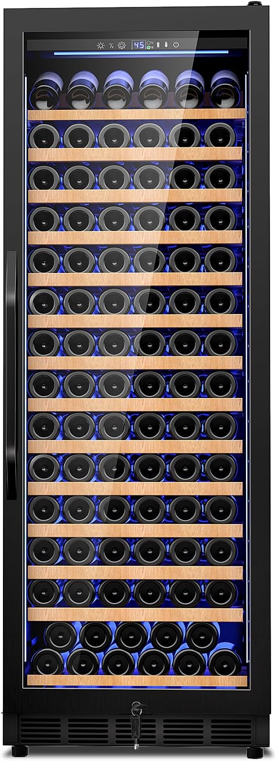 24 Inch Wine Cooler Refrigerator,179 Bottles Wine Fridge Large Capacity Professional Wine Cellars with Powerful Compressor,Quiet Operation and Elegant Design, Black - Image 9