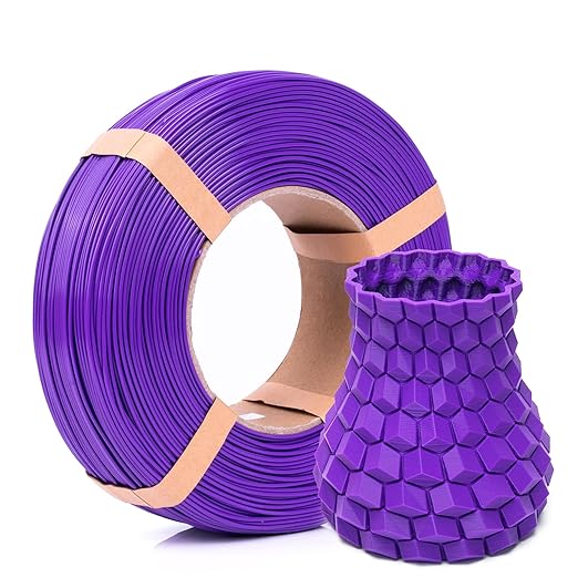 Inland V2 PLA PRO (PLA+) 3D Printer Filament Refill, 1.75mm Spooless Filament, Dimensional Accuracy +/- 0.03mm, 1KG (2.2lbs) Purple Refill for Inland Reusable Spools, Bambu Lab Compatible by INLAND