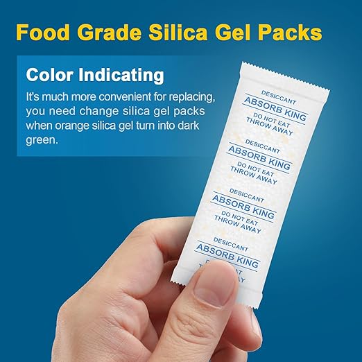 Silica Gel Packets – 500 Packs 5 Gram Moisture Absorbers Food Grade Silica Packets, Premium Desiccant Packs for Storage, Color Indicating Desiccant for Spices, Jewelry, Shoes, Electronics, Tool Box - Image 3