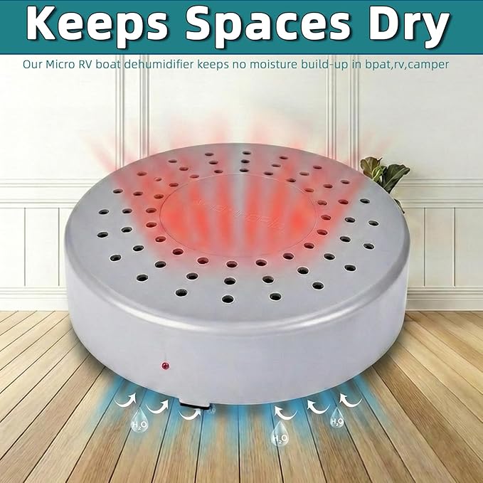 Air Dryer for Ship Boat RV,Storage Room,Small RV Boat Dehumidifier Ship Dryer to Dry and Warm Air Circulator for Enclose Space-RV/Boat/Basement/Garage/Cabin/Bathroom,Low Power Draw Micro Dehumidifier - Image 5