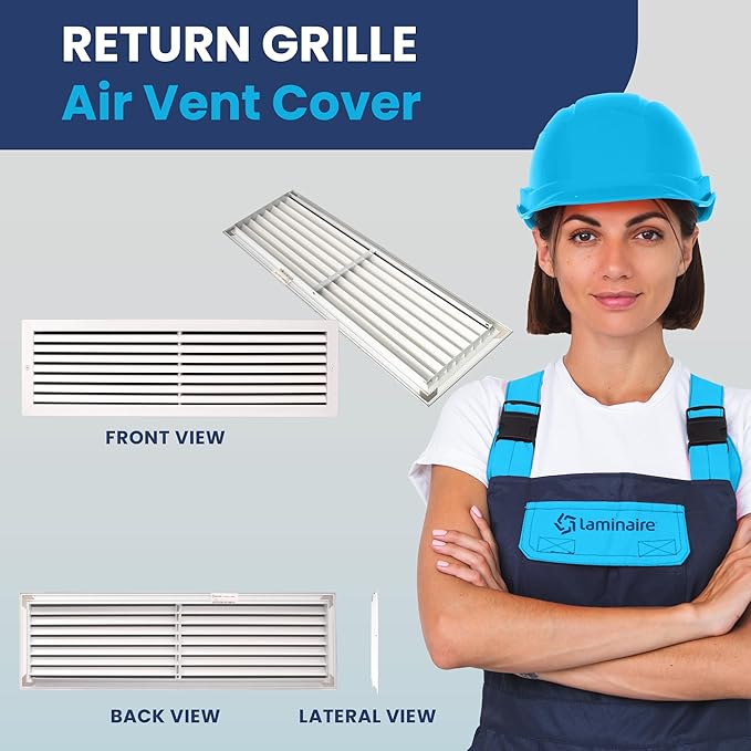 30x8 Inch (Duct Opening) Air Return Vent Cover Decorative – Premium Aluminum AC Vent Cover for Ceiling & Wall, Rustproof Grille, Ideal for Home HVAC Grille, Durable & Easy to Install by ACLAMINAIRE - Image 2