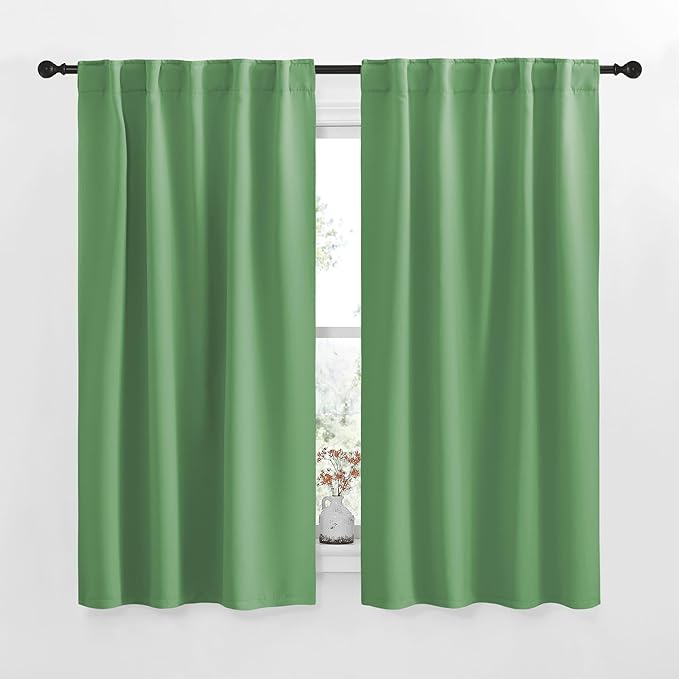 NICETOWN Blackout Window Curtains for Camper - (Forest Green Color) 34x48 Inch, 2 Panels Set, Thermal Insulated Room Darkening Blackout Drapes/Draperies with Rod Pocket & Back Tab for Loft by NICETOWN