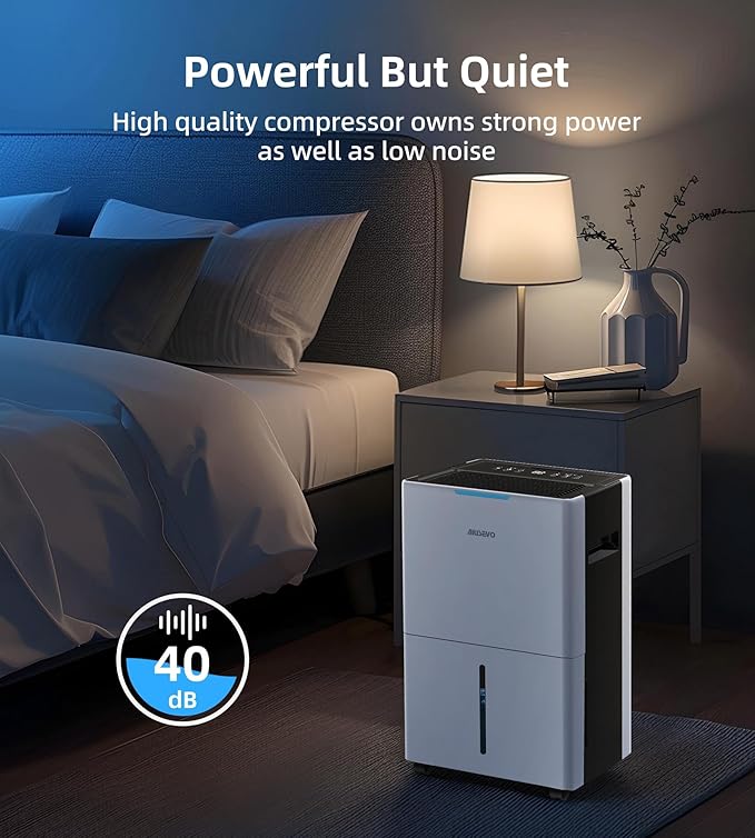 5000 Sq. Ft Dehumidifiers for Home and Basement, 52 Pint/Day Dehumidifier with Drain Hose, 3 Modes, 24H Timer, Auto Defrost, Child Lock, for Bedroom, Garage, RV, Large Room, Humid Summer, Rainy Season - Image 6