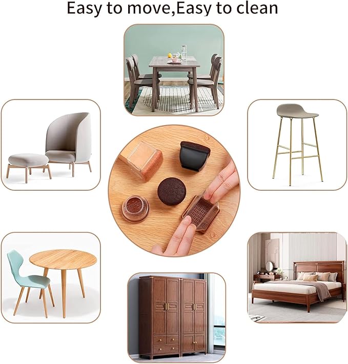 16PCS Extra Large Chair Leg Floor Protectors, Felt Furniture Pads for Hardwood Floors, Square Black Sofa Bed Dining Table Chair Leg Covers to Protect Floors and Prevent Scratches & Noise(Fit:1.5"-2") - Image 8