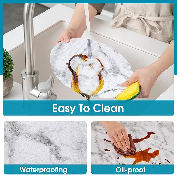Coavas Extra Grip Thickened Shelf and Drawer Liner - Non-Adhesive Non-Slip Waterproof Mats for Kitchen Cabinets, Drawers, Shelves, Dresser & Cupboard, Easy Cut DIY (Marble, 24IN x 20FT) - Image 3