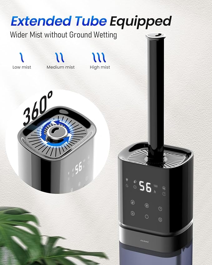 Smart Humidifier Large Room, 2.1Gal/8L Humidifiers for Bedroom with Extended Tube&Night Light, Whole House Cool Mist Humidifiers, WIFI App&Voice Control, School/Office/Warehouse, Dark Blue - Image 6