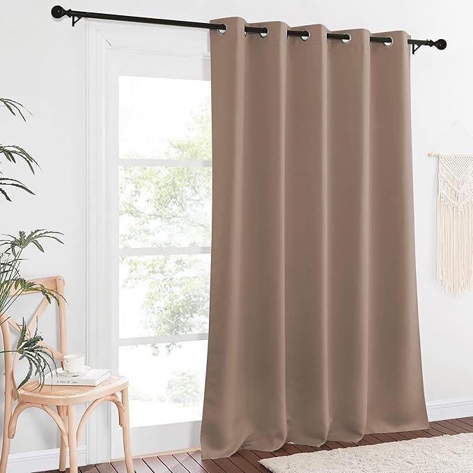NICETOWN Blackout Window Curtain 90 inch Length - Room Darkening Thermal Insulated Grommet Large Window Treatment Light Blocking for Bedroom/Doorway (Capuccino, 1 Panel, W66 x L90) - Image 2
