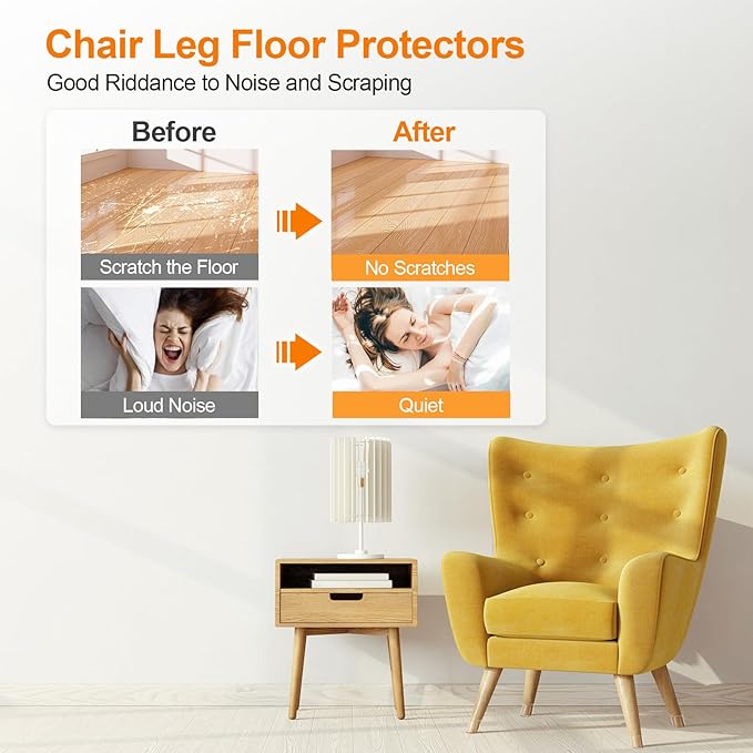 36Pcs Black Silicone Chair Leg Floor Protectors,Floor Protectors for Chairs,Rubber Chair Leg Protectors for Hardwood Floors,Chair Leg Caps Chair Leg Covers for Wooden Floors(Black, Large) - Image 2
