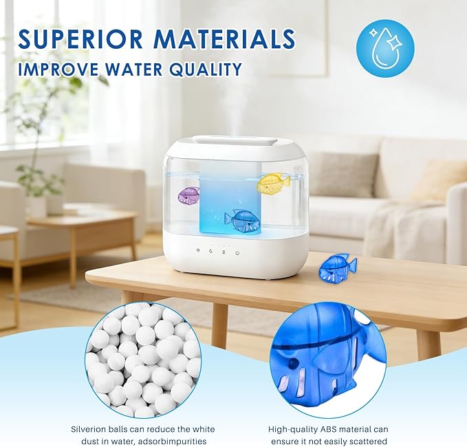 12 Pack Humidifier Cleaning Fish, Humidifier Cleaner for Most Humidifiers + Fish Tanks, Demineralization Cartridge to Purifie Water, Prevent Hard Water Build-Up, Reduce Scale to improve Humidification - Image 6