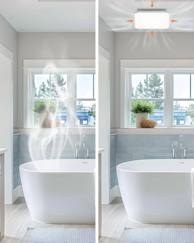 Fitop Bathroom Exhaust Fan with Light, 110 CFM 43W 1200LM Ceiling Mount Shower Ventilation Exhaust with Light, 1.0 Sones Bathroom Vent with Light, Bathroom Fan LED Light 3000K/4000K/5000K - Image 7