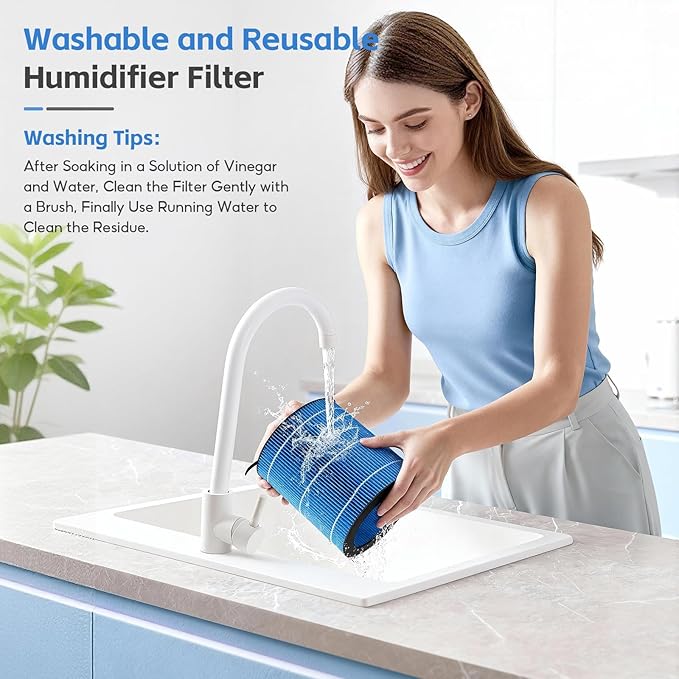 2-pack MIRO/KILO PRO Washable Humidifier Wicking Filter, Compatible with Afloia MIRO PRO and KILO PRO 2-in-1 Air Purifier/Humidifier, Durable Wet Curtain - Image 5