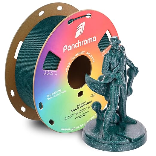 Polymaker Panchroma Galaxy PLA Filament 1.75mm, Galaxy Dark Green 3D Printer PLA Filament 1kg - Twinkling 3D Printing Filament, Dimensional Accuracy +/- 0.03mm (0.6mm Nozzle Required) by Polymaker