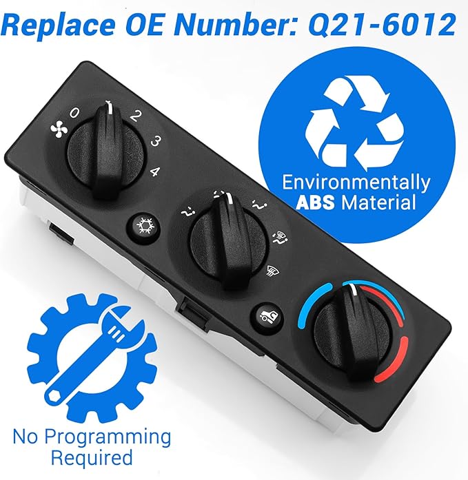 Q21-6012 AC Climate Control Module Compatible with Peterbilt 325 330 335 337 348 357 365 367 378 379 384 385 386 388 389 Trucks A/C Control Panel, Q216012 HVAC Air Temperature Controller Switch Unit - Image 3