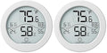 SECRUI Digital Hygrometer Thermometer for Room Temperature Humidity Meter Indoor Thermometer Accuracy Calibration LCD Temperature Sensor with Maximum and Minimum Records, TH1, White (Pack of 2) by SECRUI