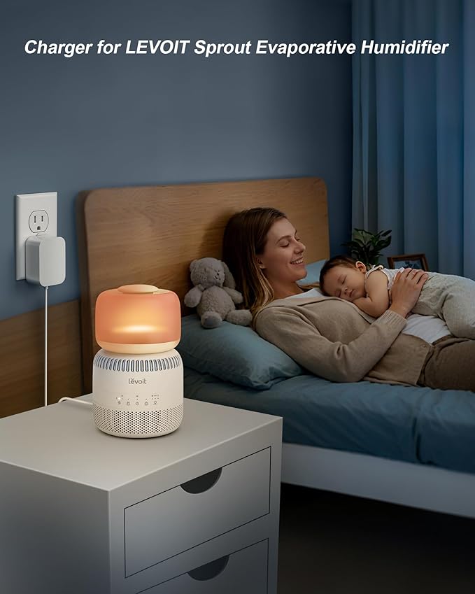 Charger for LEVOIT 3.8L Baby Humidifier, Charging Cord Compatible with Levoit humidifiers for babybedroom, LEVOIT Evaporative Humidifiers Charger, LEH-B381S-WNA - Image 2