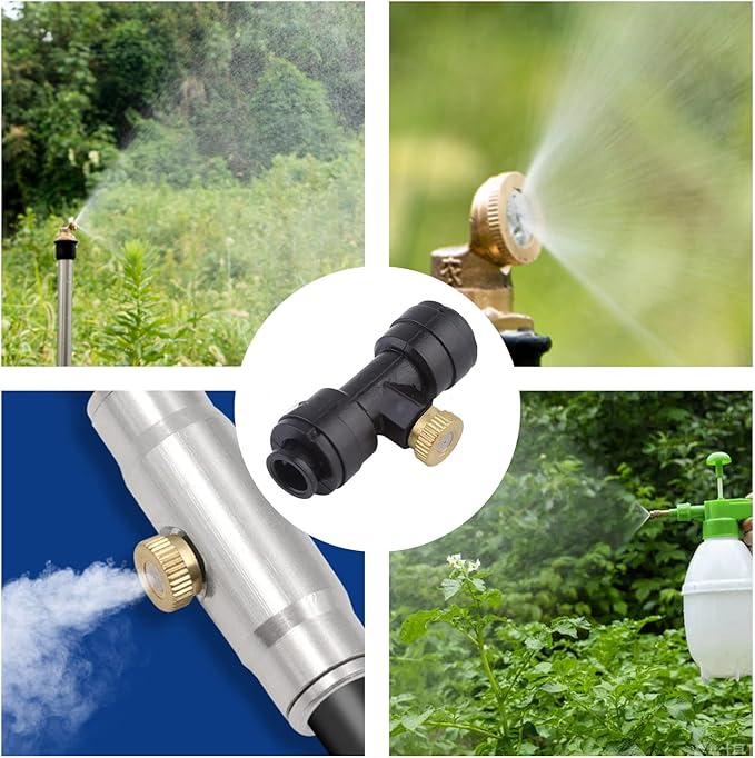 KUWAN 0.016" Orifice (0.4mm) Thread UNC 10/24 Brass Misting Nozzles Low Pressure Atomizing Misting Sprayer Water Hose Nozzle for Greenhouse, Landscaping, Outdoor Cooling Mister System (5PCS) - Image 6