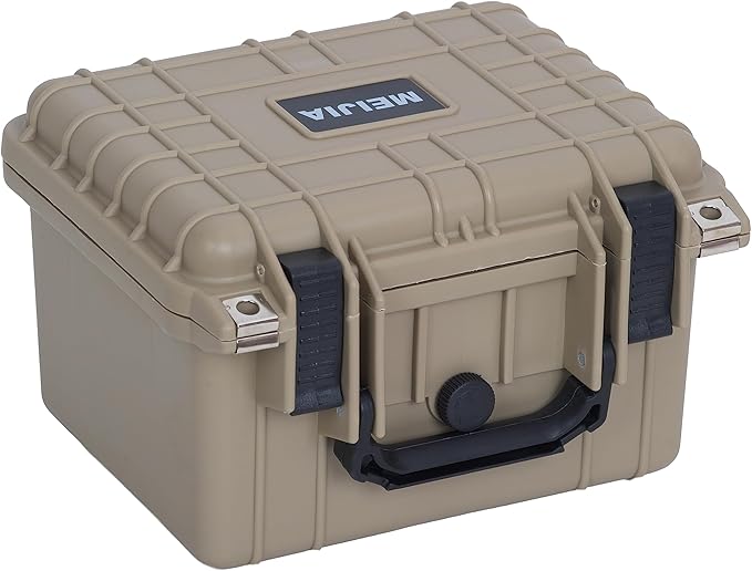 MEIJIA Portable All Weather IP67 Waterproof Camera Case,hard case with Customizable Fit Foam,Fit Use of Drones,Camera,Equipments,10.62 x9.68x6.87inches(Desert Tan) by MEIJIA